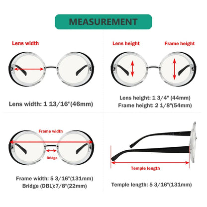 Round Multifocus Reading Glasses Women Men