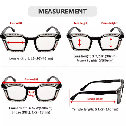 Progressive Pattern Blue Light Blocking Reading Glasses for Women