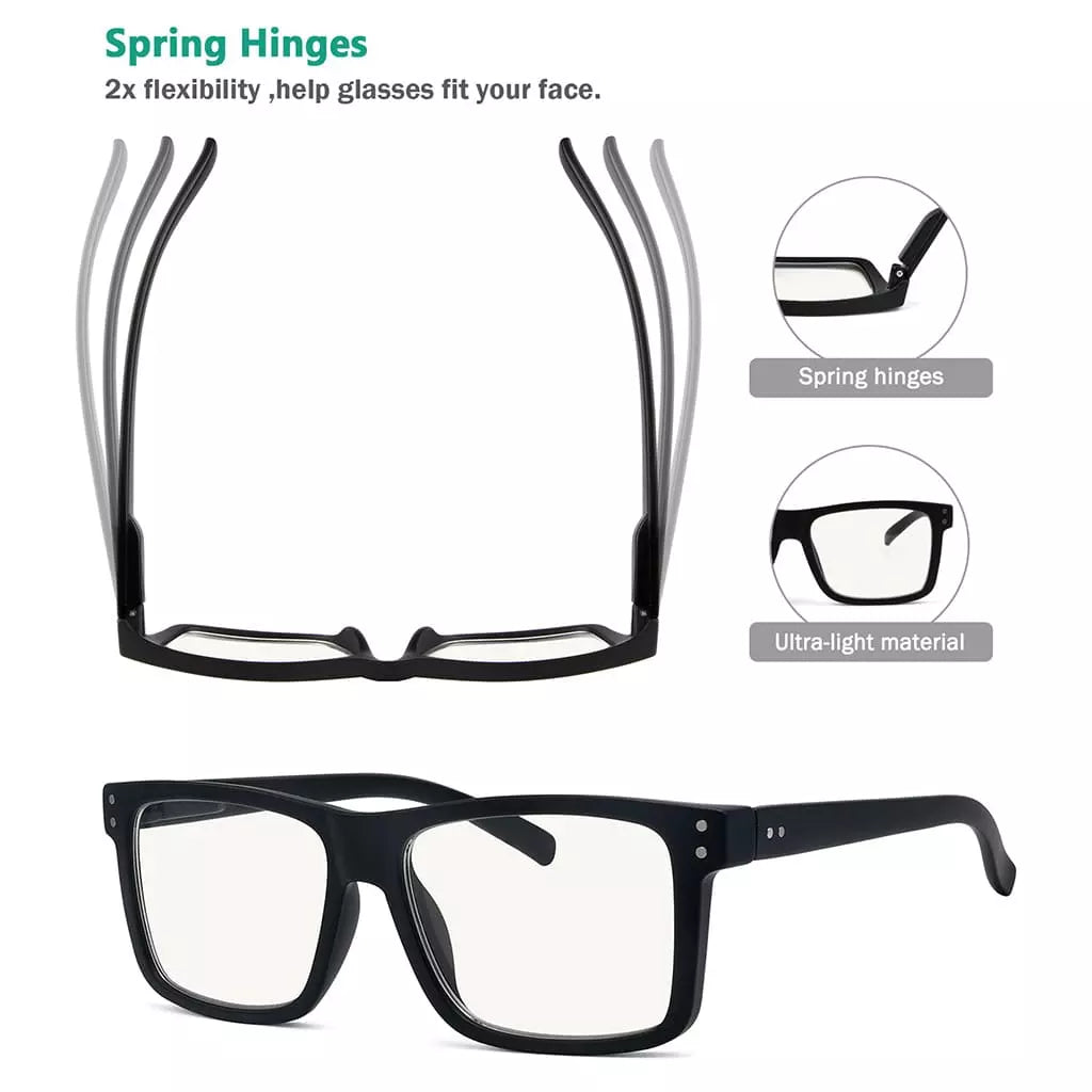 Oversize Multifocus Blue Light Blocking Reading Glasses Women Men