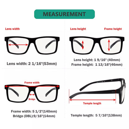 Oversize Multifocus Blue Light Blocking Reading Glasses Women Men