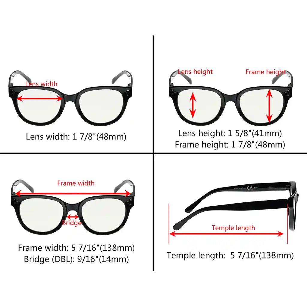 Multifocus Blue Light Blocking Reading Glasses Women