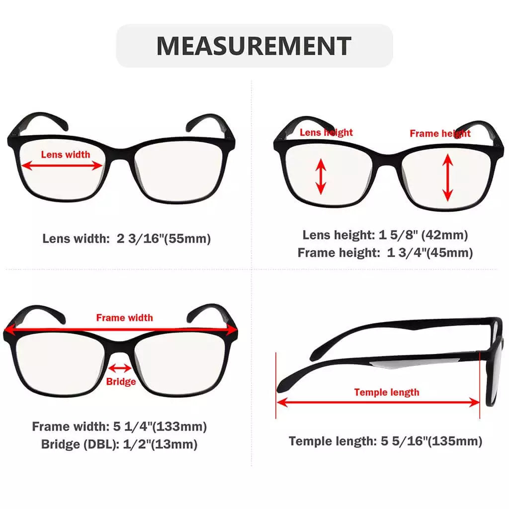 Progressive Multifocus Blue Light Blocking Reading Glasses Women Men