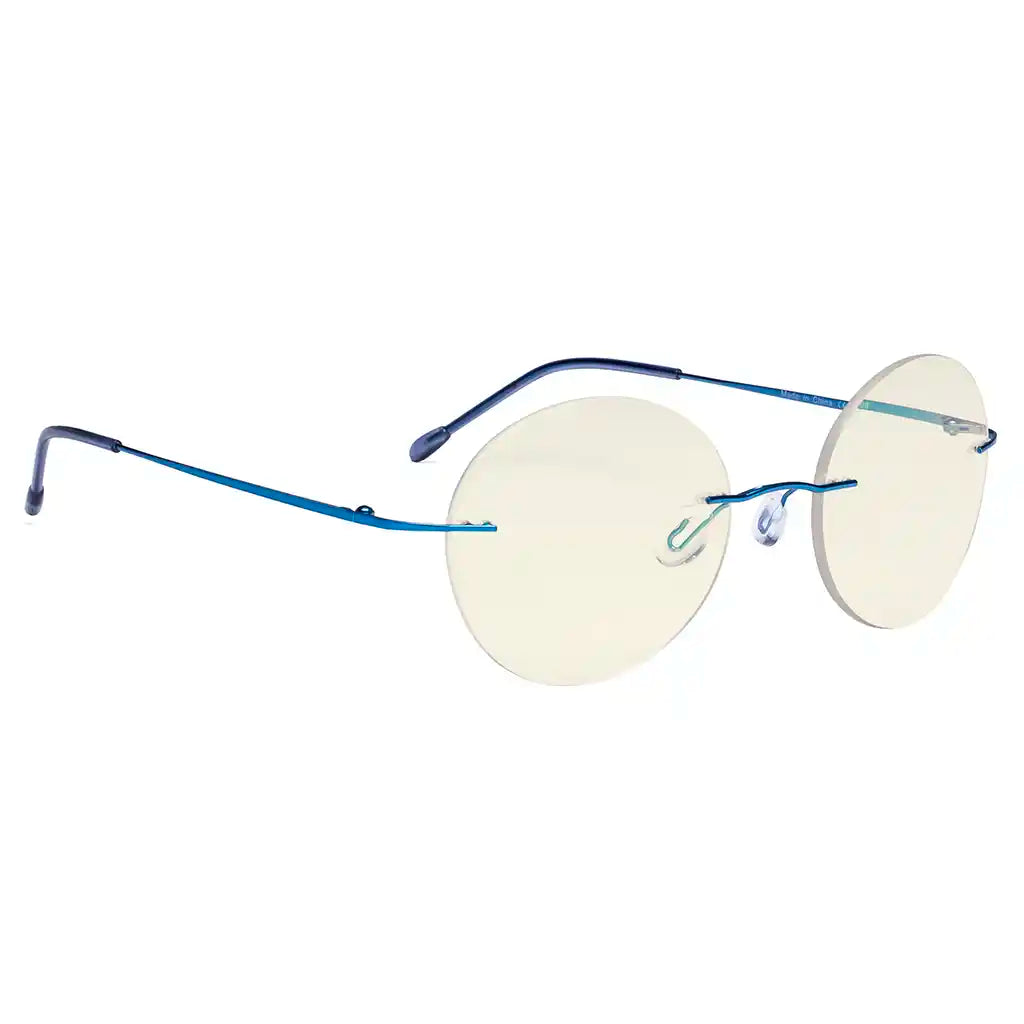 Rimless Progressive Blue Light Blocking Reading Glasses for Men and Women