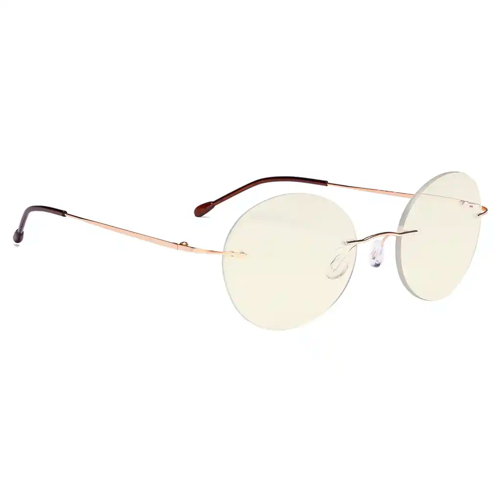 Rimless Progressive Blue Light Blocking Reading Glasses for Men and Women