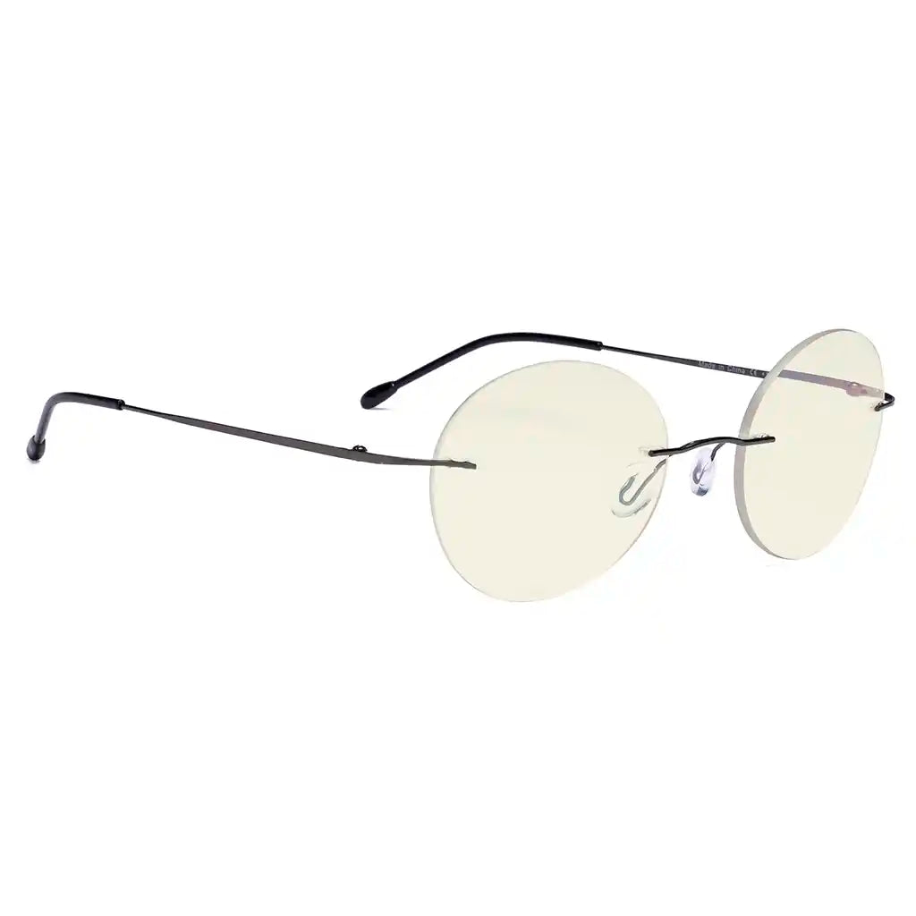 Rimless Progressive Blue Light Blocking Reading Glasses for Men and Women