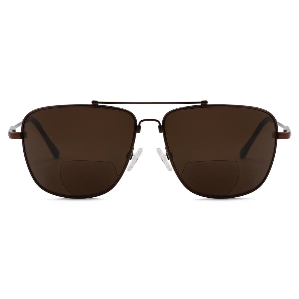 Polarized Bifocal Sunglasses Pilot Wire Rim Women