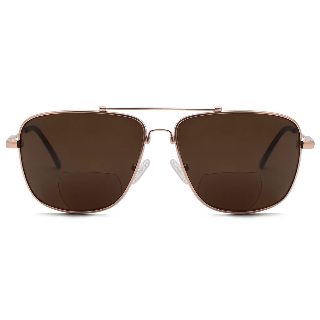Polarized Bifocal Sunglasses Pilot Wire Rim Women