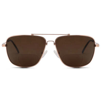 Polarized Bifocal Sunglasses Pilot Wire Rim Women