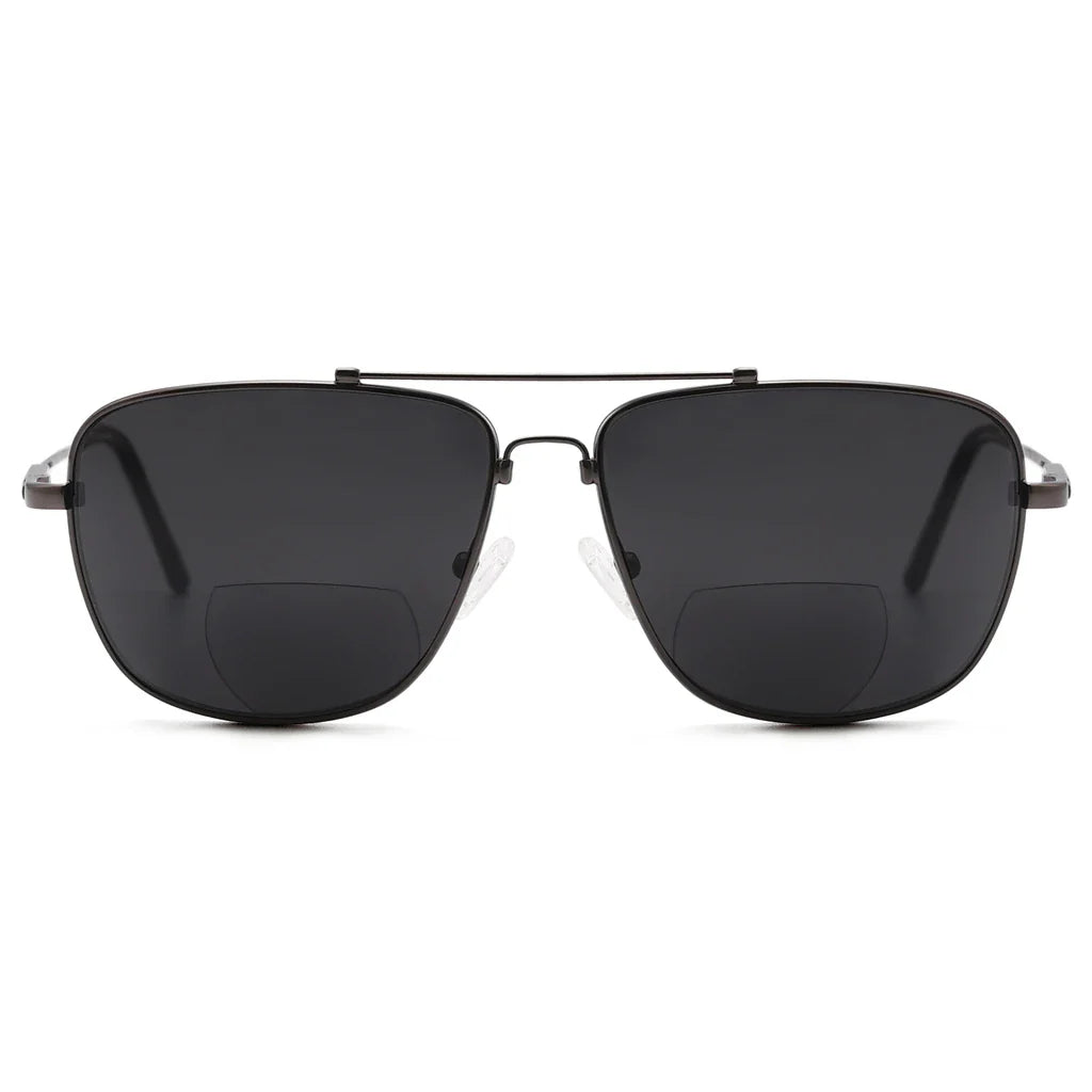 Polarized Bifocal Sunglasses Pilot Wire Rim Women