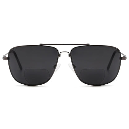 Polarized Bifocal Sunglasses Pilot Wire Rim Women