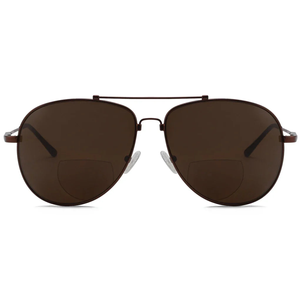 Polarized Bifocal Sunglasses Pilot Wire Rim Women Men