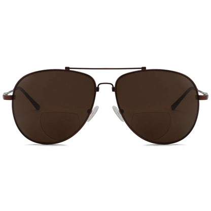 Polarized Bifocal Sunglasses Pilot Wire Rim Women Men