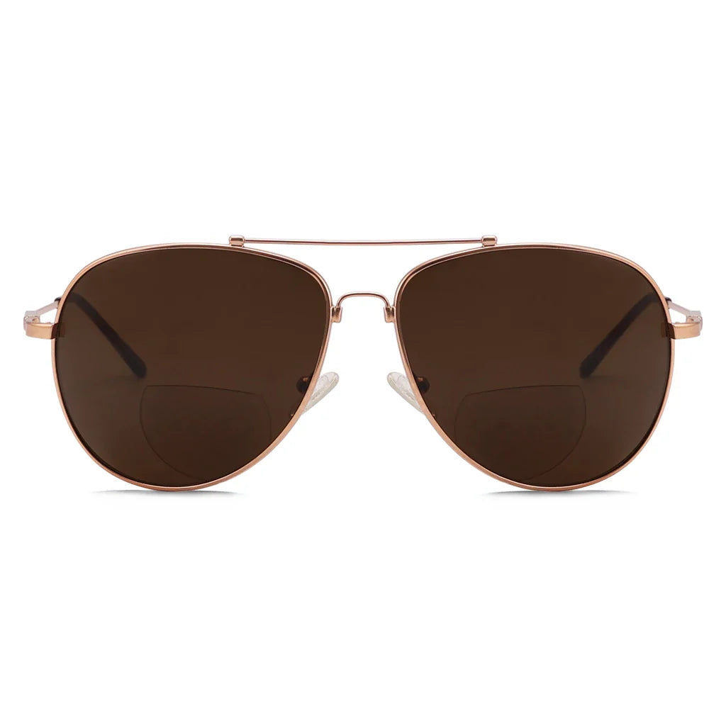 Polarized Bifocal Sunglasses Pilot Wire Rim Women Men