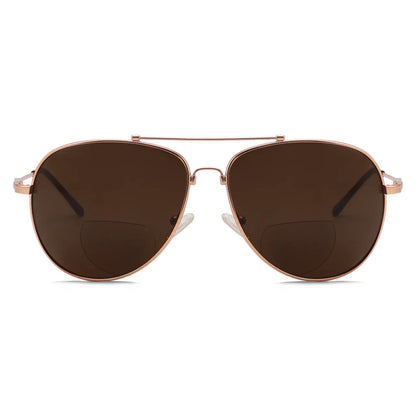 Polarized Bifocal Sunglasses Pilot Wire Rim Women Men