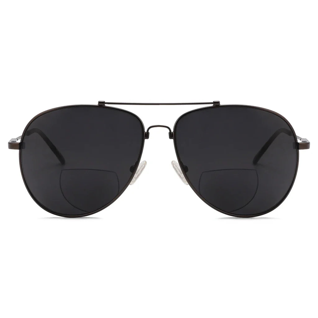Polarized Bifocal Sunglasses Pilot Wire Rim Women Men