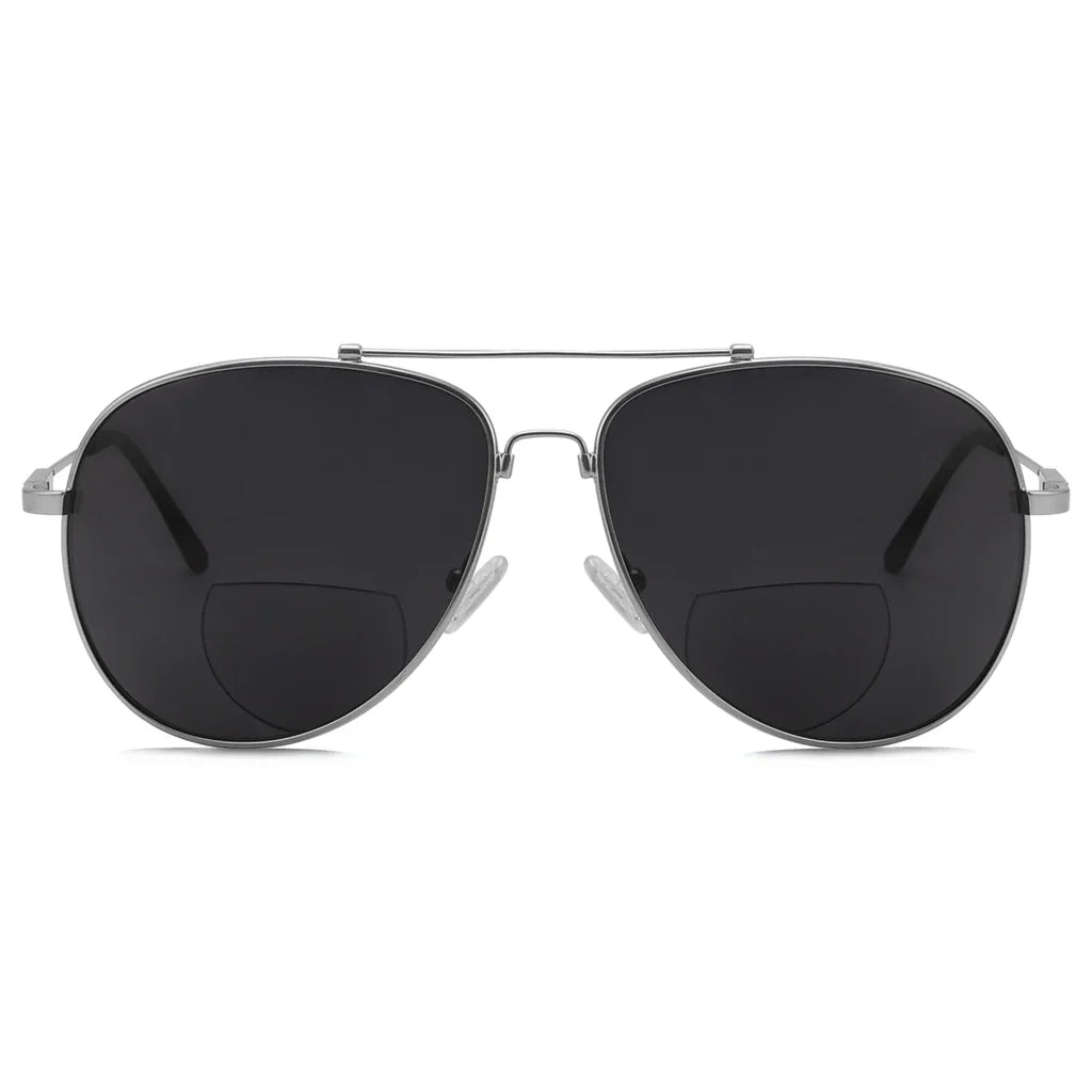 Polarized Bifocal Sunglasses Pilot Wire Rim Women Men