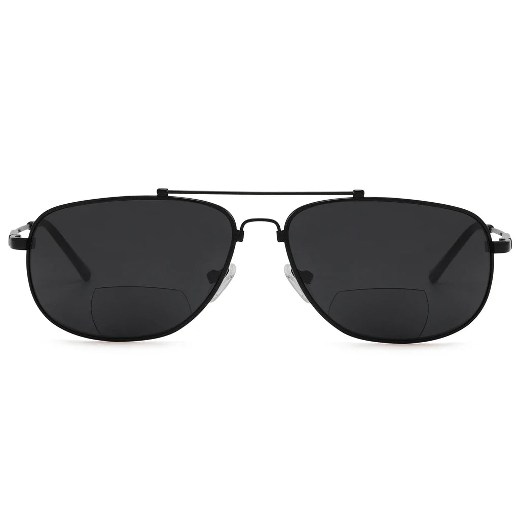 Polarized Bifocal Sunglasses Pilot Wire Rim Men