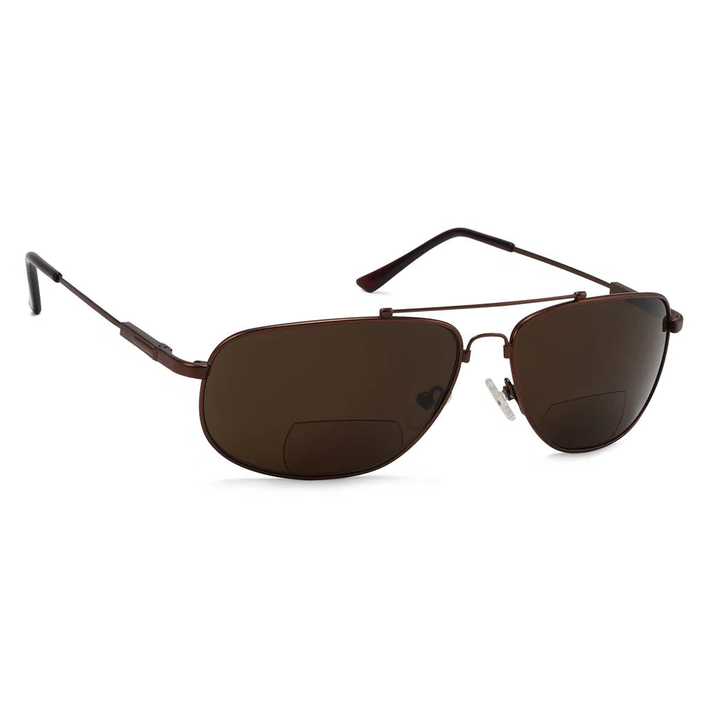 Polarized Bifocal Sunglasses Pilot Wire Rim Men