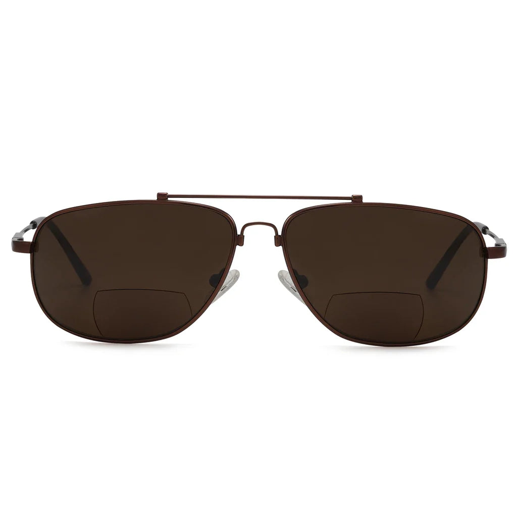 Polarized Bifocal Sunglasses Pilot Wire Rim Men