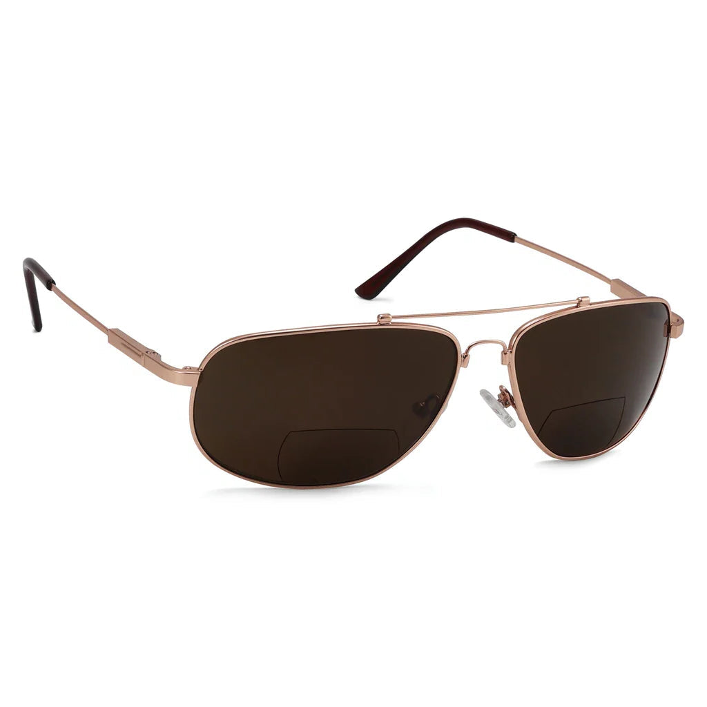 Polarized Bifocal Sunglasses Pilot Wire Rim Men