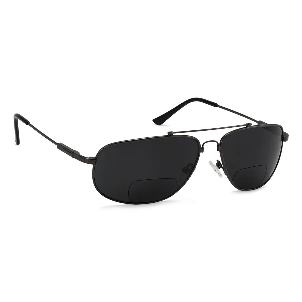 Polarized Bifocal Sunglasses Pilot Wire Rim Men