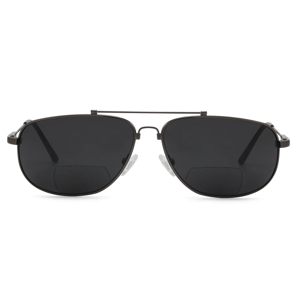 Polarized Bifocal Sunglasses Pilot Wire Rim Men