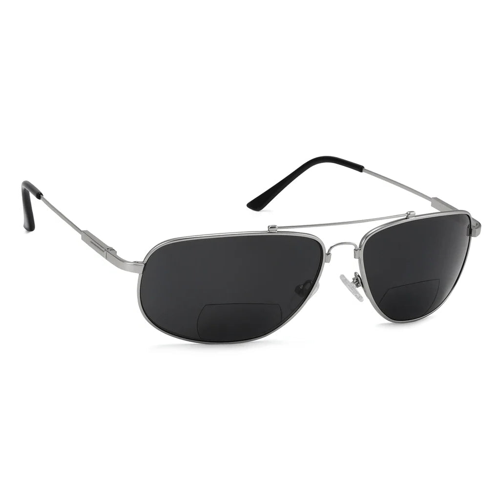 Polarized Bifocal Sunglasses Pilot Wire Rim Men