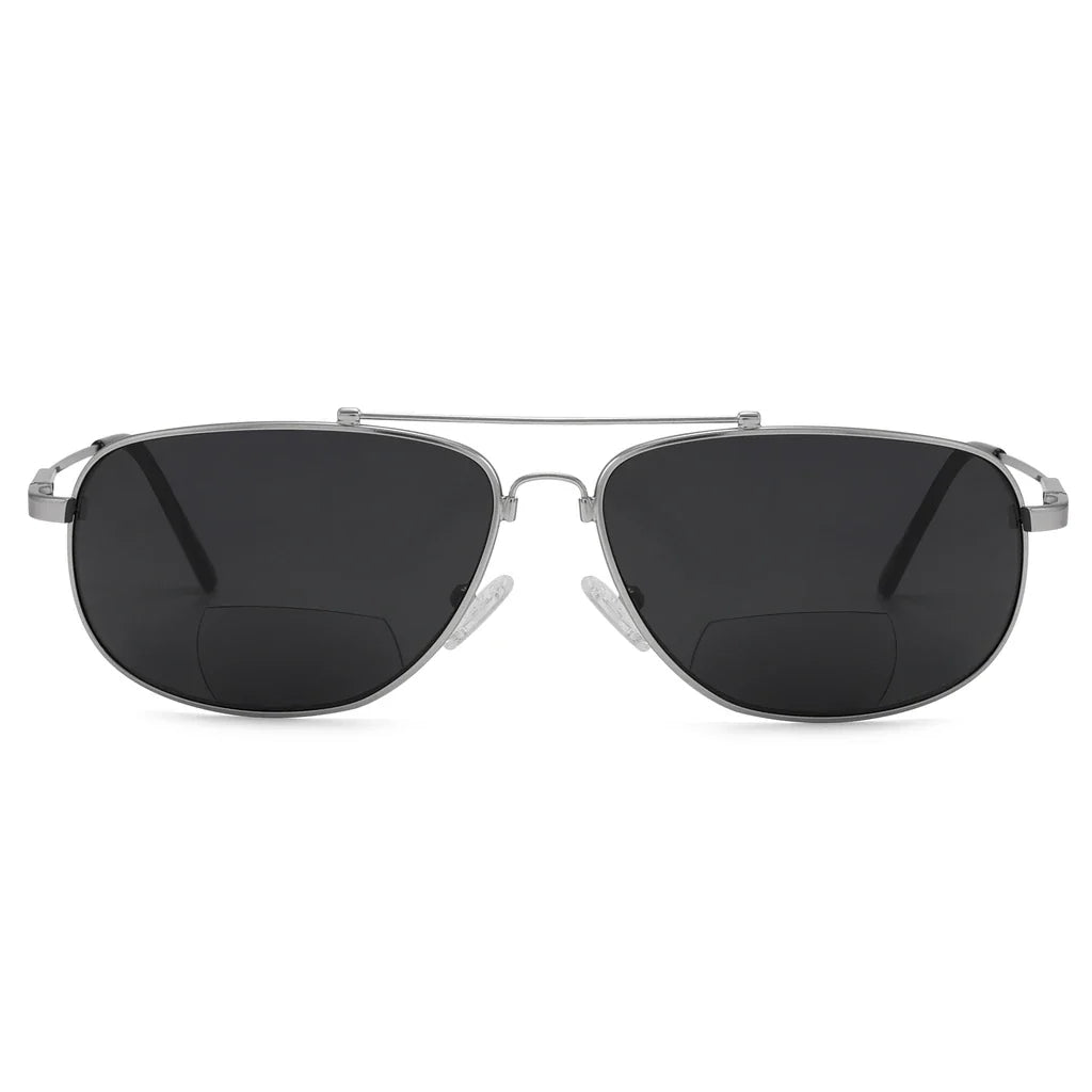 Polarized Bifocal Sunglasses Pilot Wire Rim Men