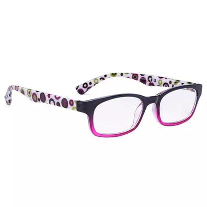 Pattern Reading Glasses with Polka Dots Temples Women