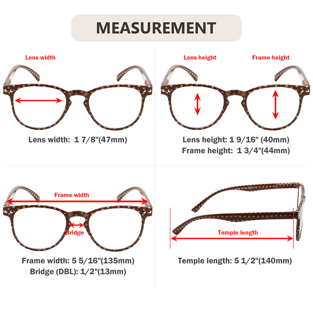 polka dots reading glasses eyeglasses women