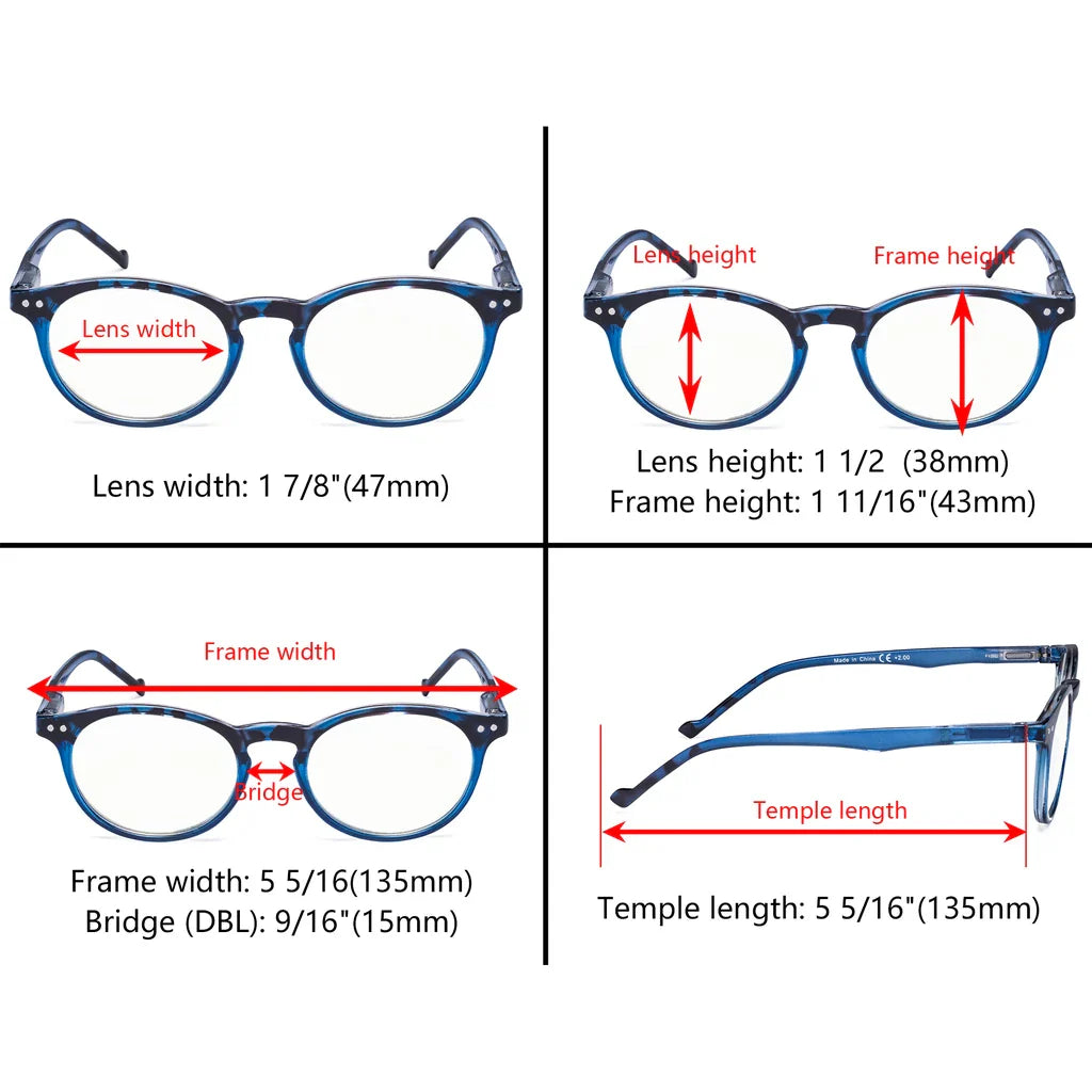 Round Oval Reading Glasses for Women