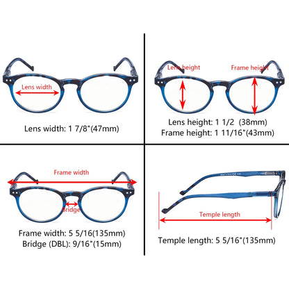 Round Oval Reading Glasses for Women