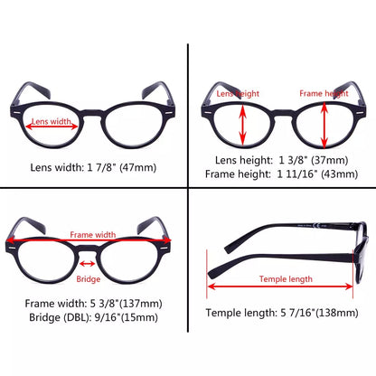 Oval Round Reading Glasses for Women
