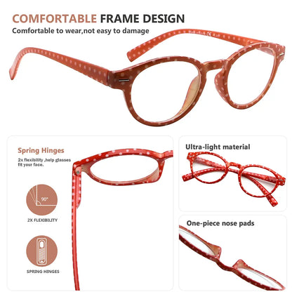 oval polka dots reading glasses women