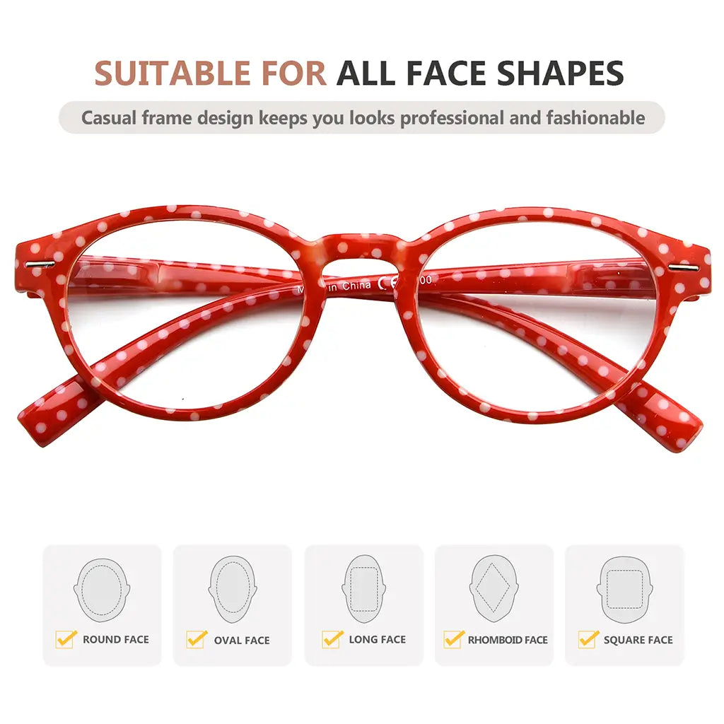 oval polka dots reading glasses women