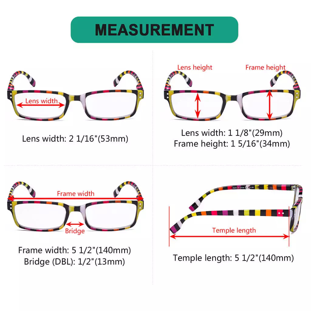Striped Pattern Reading Glasses Women