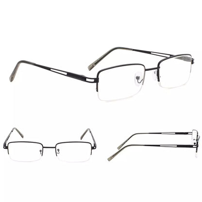 Half-rim Metal Reading Glasses for Men