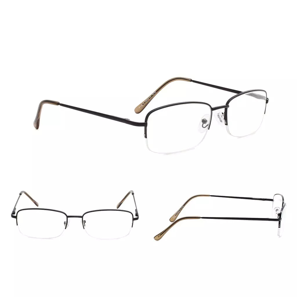 Metal Half-Rim Reading Glasses Women Men