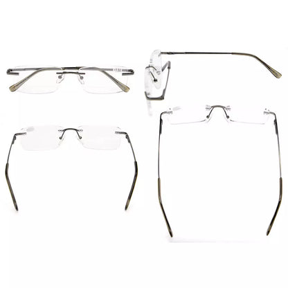 Rimless Reading Glasses for Men Women