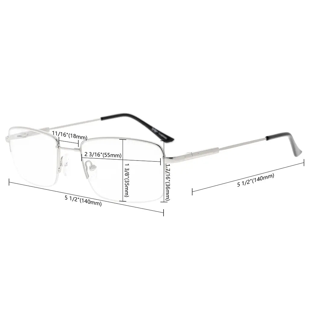 Titanium Half-Rim Reading Glasses Men