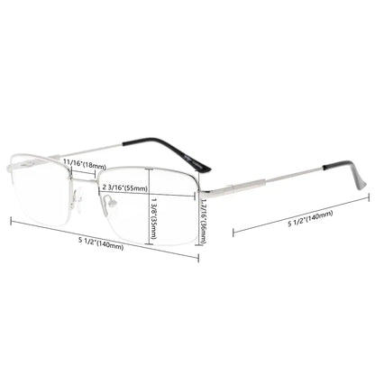 Titanium Half-Rim Reading Glasses Men