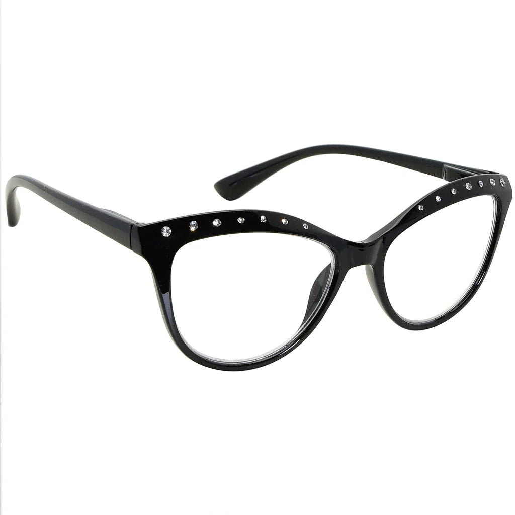 Cat Eye Hexagon Design Rhinestone Design Reading Glasses Women