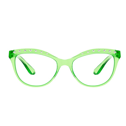 Cat Eye Hexagon Design Rhinestone Design Reading Glasses Women