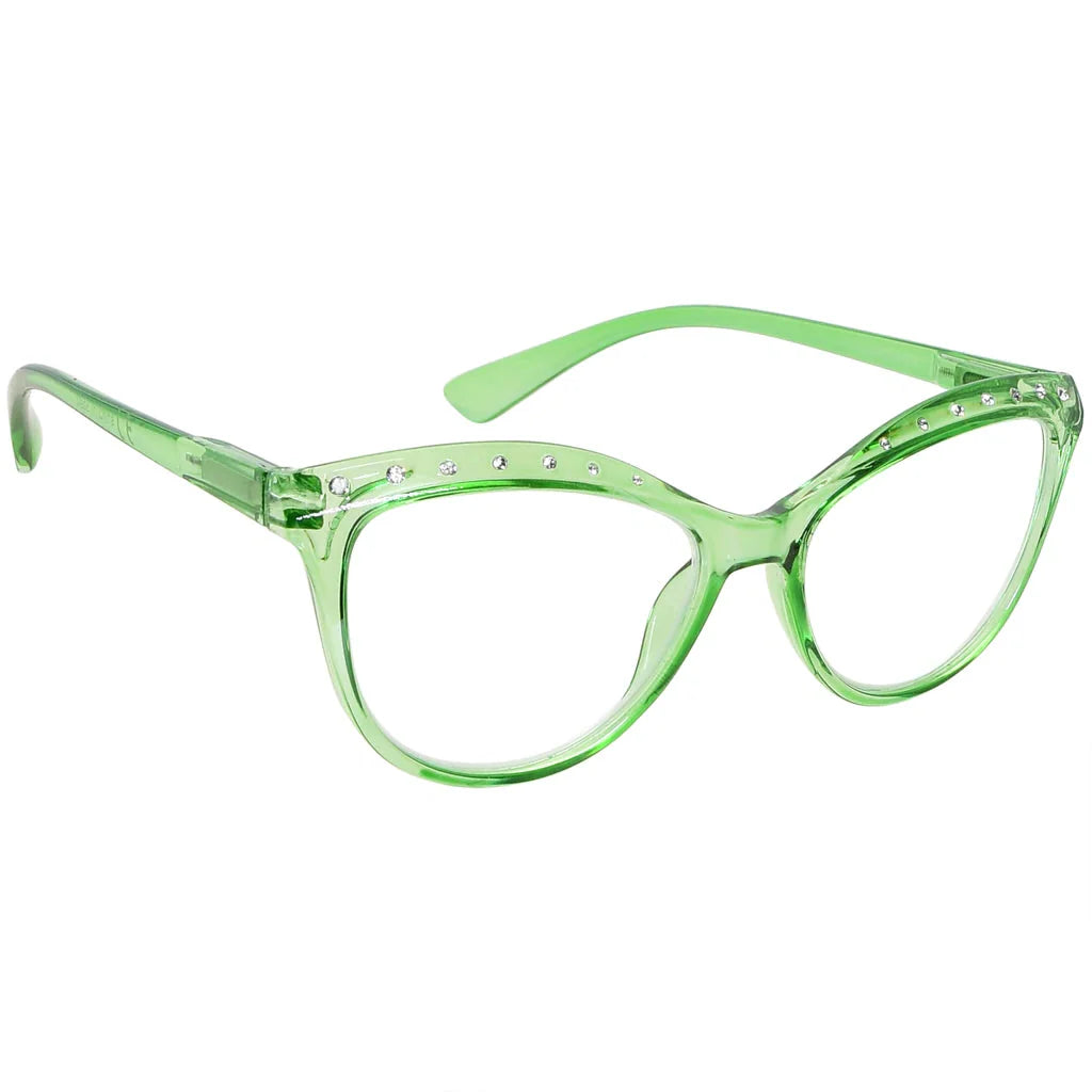 Cat Eye Hexagon Design Rhinestone Design Reading Glasses Women