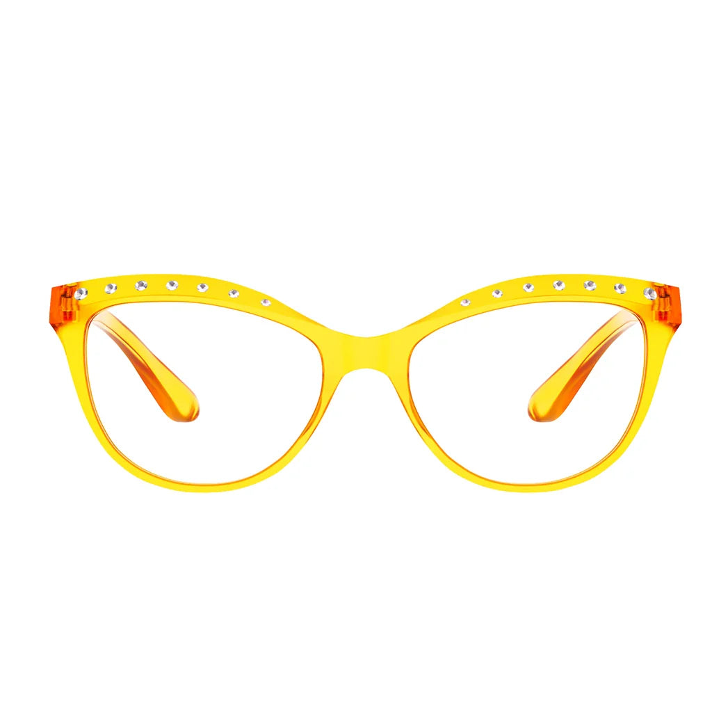 Cat Eye Hexagon Design Rhinestone Design Reading Glasses Women