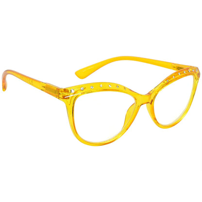 Cat Eye Hexagon Design Rhinestone Design Reading Glasses Women