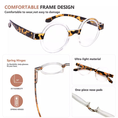 Round Reading Glasses Women Small Readers for Men