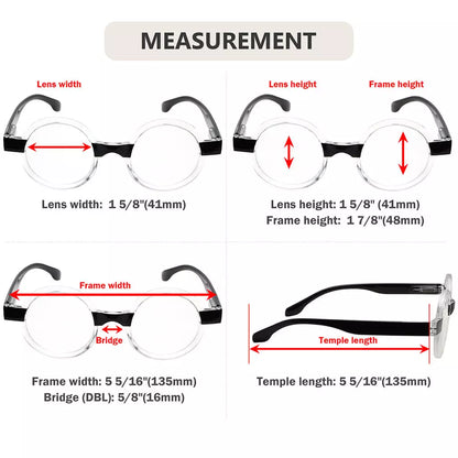 Round Reading Glasses Women Small Readers for Men
