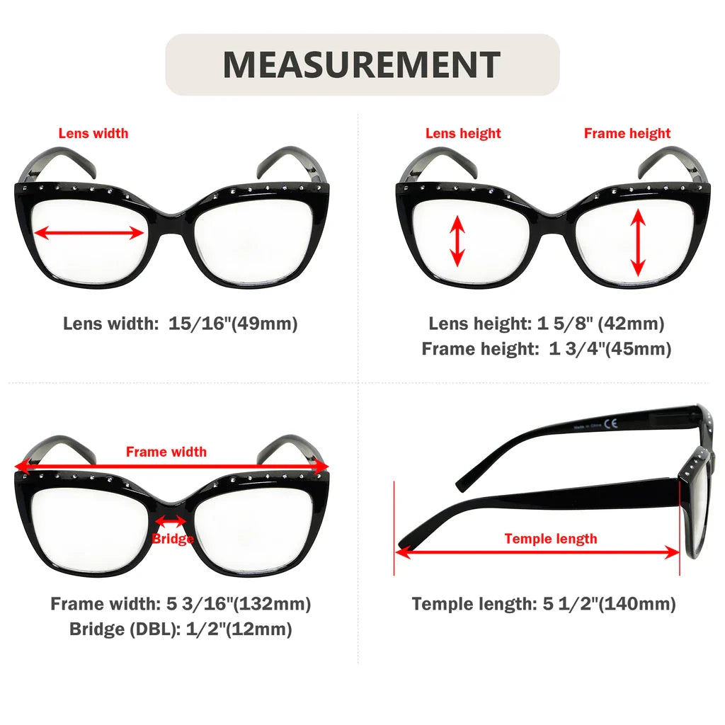 Cat Eye Rhinestone Design Reading Glasses Women
