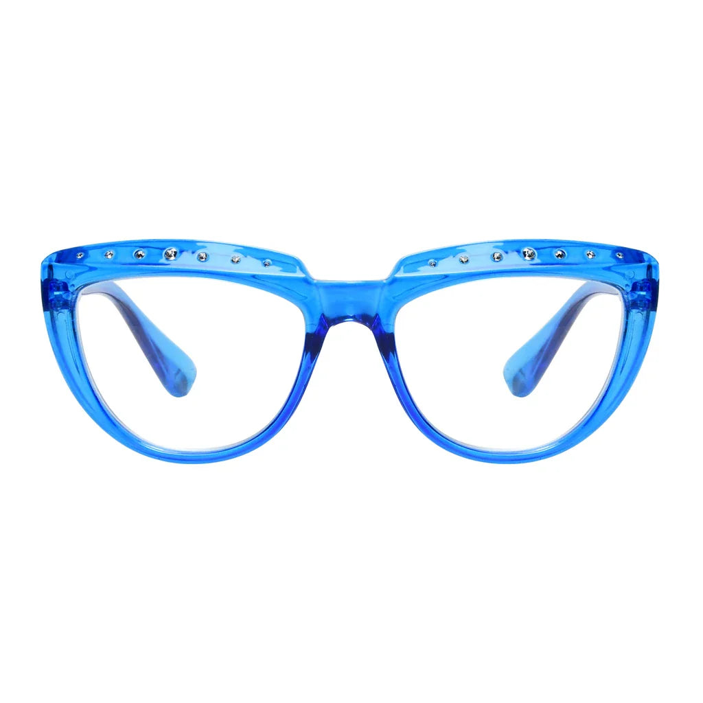 Half-Moon Rhinestone Design Reading Glasses Women